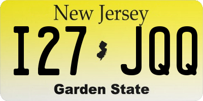 NJ license plate I27JQQ