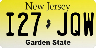NJ license plate I27JQW
