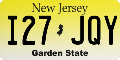NJ license plate I27JQY