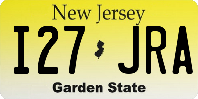 NJ license plate I27JRA