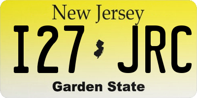 NJ license plate I27JRC