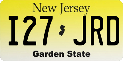 NJ license plate I27JRD
