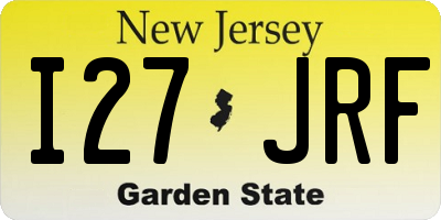 NJ license plate I27JRF
