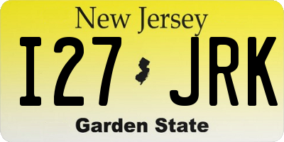 NJ license plate I27JRK