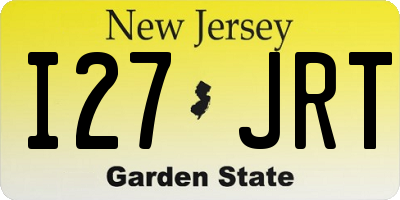 NJ license plate I27JRT