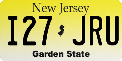 NJ license plate I27JRU