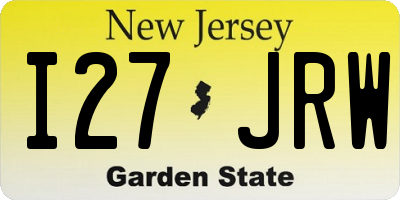 NJ license plate I27JRW