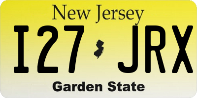 NJ license plate I27JRX