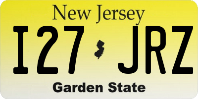 NJ license plate I27JRZ