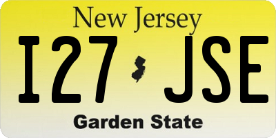 NJ license plate I27JSE