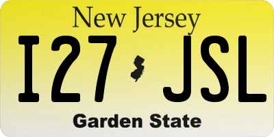 NJ license plate I27JSL