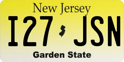 NJ license plate I27JSN