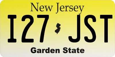 NJ license plate I27JST