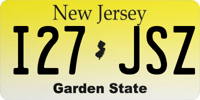 NJ license plate I27JSZ