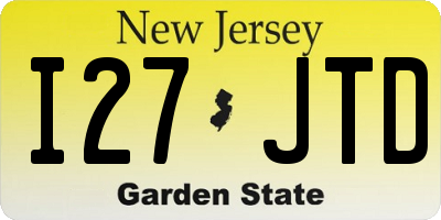 NJ license plate I27JTD