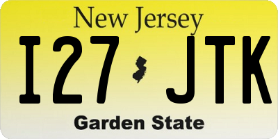 NJ license plate I27JTK