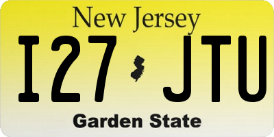 NJ license plate I27JTU