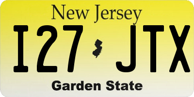 NJ license plate I27JTX