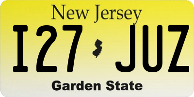 NJ license plate I27JUZ
