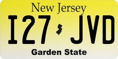 NJ license plate I27JVD