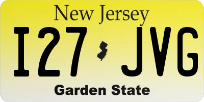 NJ license plate I27JVG