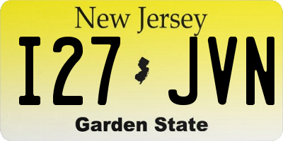 NJ license plate I27JVN