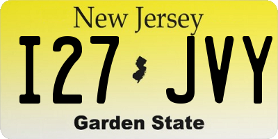 NJ license plate I27JVY