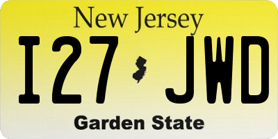 NJ license plate I27JWD