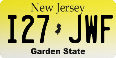 NJ license plate I27JWF