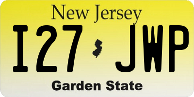 NJ license plate I27JWP