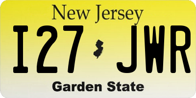 NJ license plate I27JWR