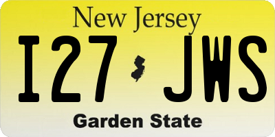 NJ license plate I27JWS