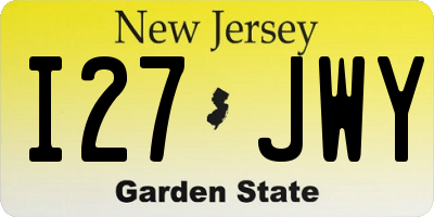 NJ license plate I27JWY