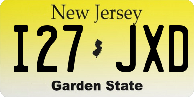 NJ license plate I27JXD