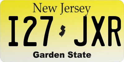 NJ license plate I27JXR