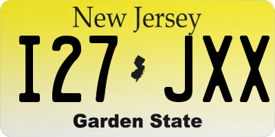 NJ license plate I27JXX