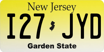 NJ license plate I27JYD
