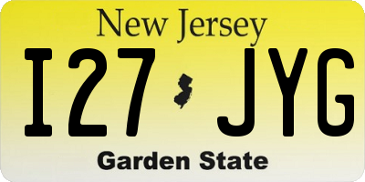 NJ license plate I27JYG