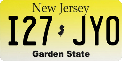 NJ license plate I27JYO
