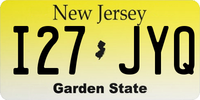 NJ license plate I27JYQ