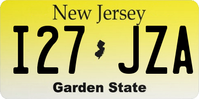 NJ license plate I27JZA