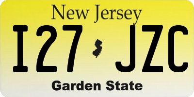 NJ license plate I27JZC