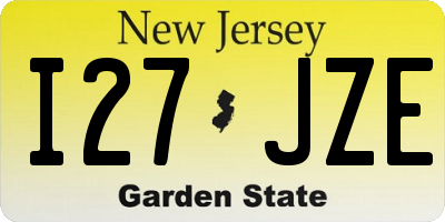 NJ license plate I27JZE
