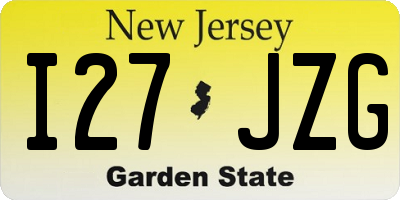 NJ license plate I27JZG