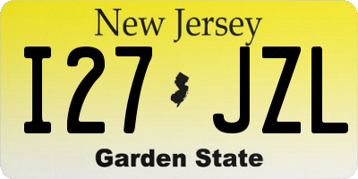NJ license plate I27JZL