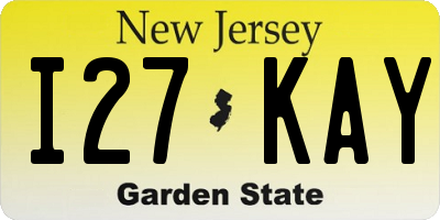 NJ license plate I27KAY