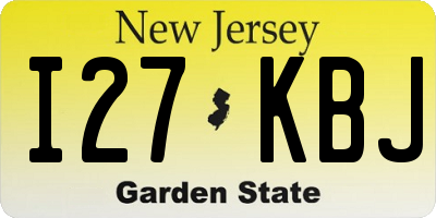 NJ license plate I27KBJ