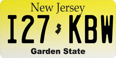 NJ license plate I27KBW
