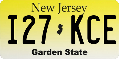 NJ license plate I27KCE