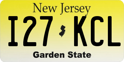 NJ license plate I27KCL